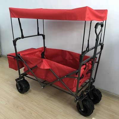 قماش PVC عربة كبيرة قابلة للطي عربة محمولة مع غطاء أحمر