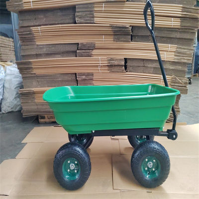 75L 4 Wheel Garden Dump Cart حديقة قلابة عربة مع إطارات هوائية