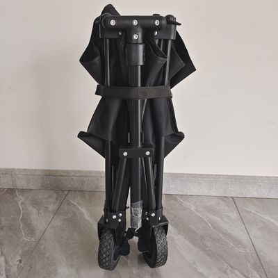 عربة قابلة للطي بأربع اتجاهات قابلة للطي على شكل حرف T ومقبض قابل للتعديل للجسم والقماش