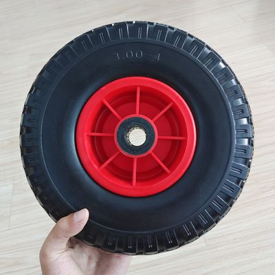 300-4 عجلة مطاطية ذات حافة حمراء 10 بوصة عجلات حديقة الإطارات عربة يدوية عجلات هوائية