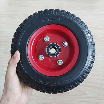 250-4 معدن حافة عجلة بارو 8 بوصة عربة يدوية عجلة مطاطية الإطارات الهوائية